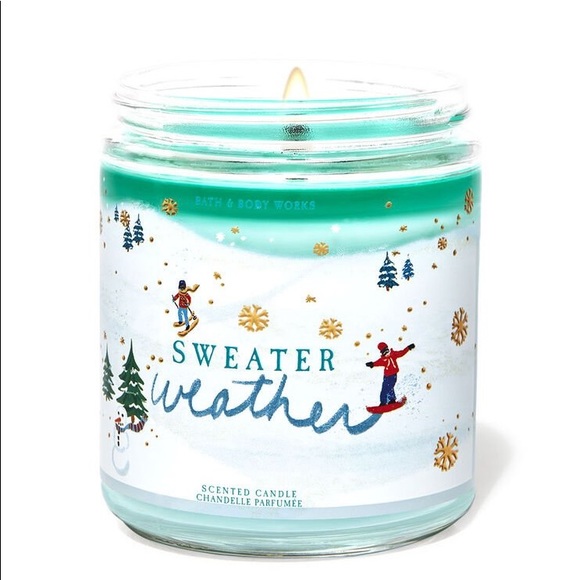 New (x2) Bath & Body works Sweater weather Winter scent single wick candles